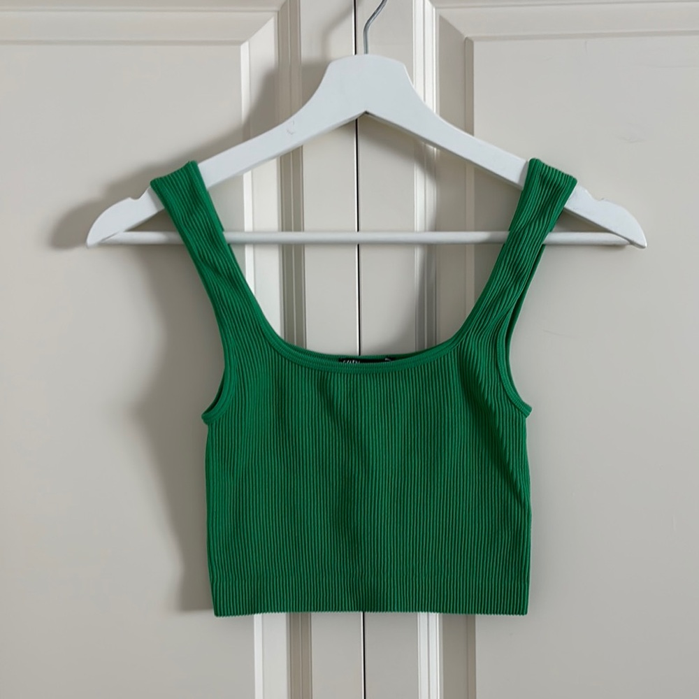 Zara Emerald Ribbed Tank Top